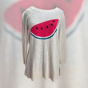 ⭐️GAP Cream Sweater with Watermelon Design Size Small (Fits More Like A Med)